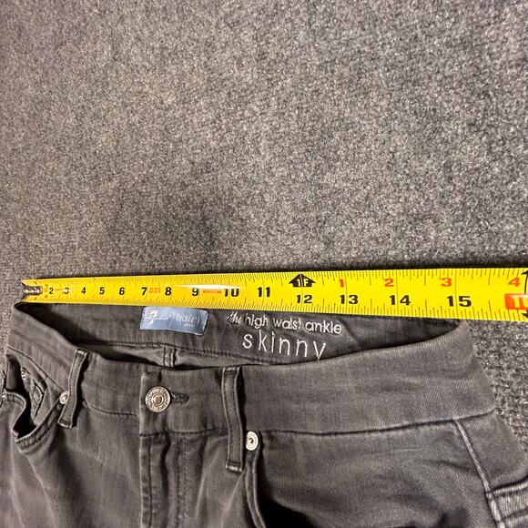 7 For All Mankind B(Air) The High Waist Ankle Skinny Jeans Gray Women's Size 29 - Picture 7 of 11